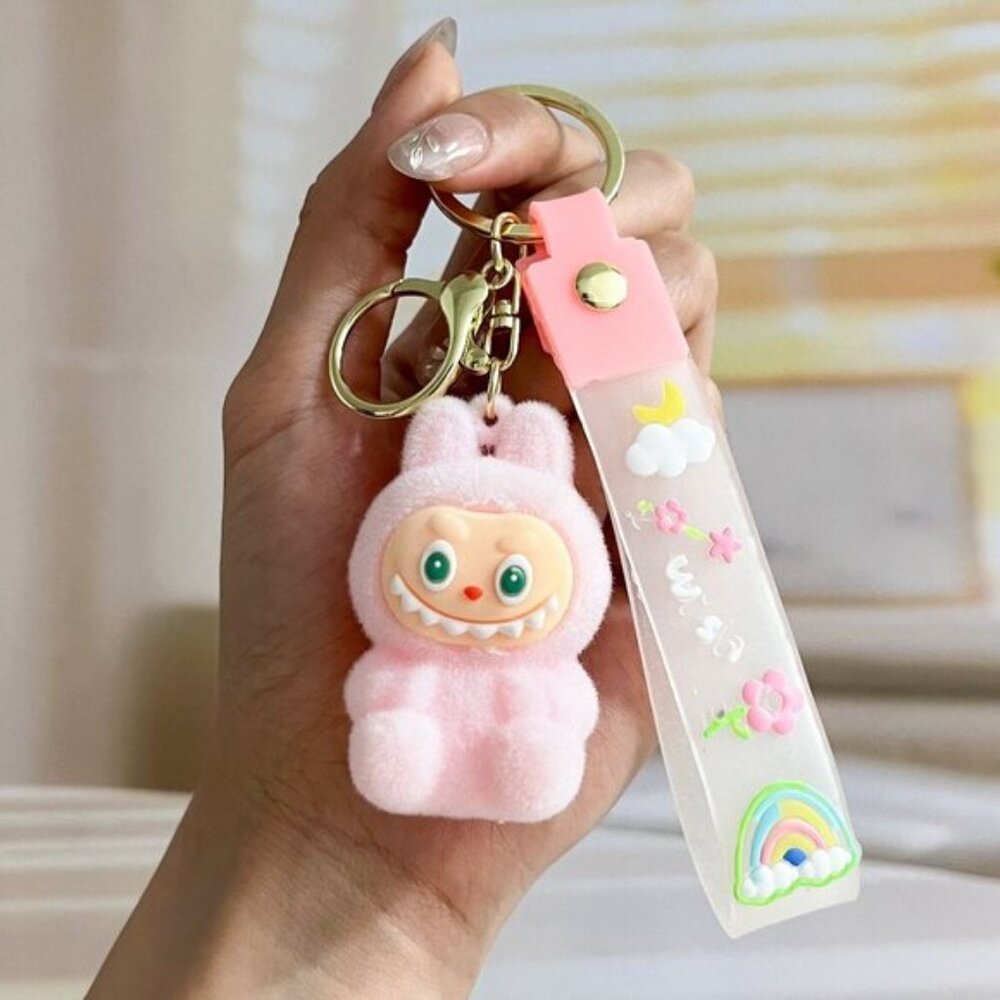 New Cute Pink Laboo Bunny Keychain